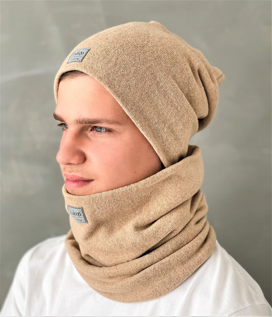 Kids beanie for fall winter spring BUBOO Luxury - Camel