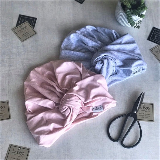 Summer thin beanie turban KNOT - Blush powder