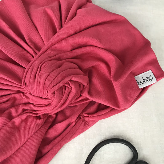 Summer thin beanie turban KNOT - pink raspberry