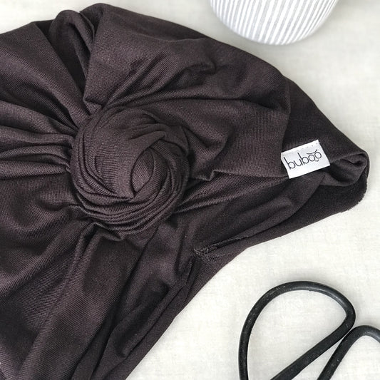 Summer thin beanie turban for women KNOT - Brown