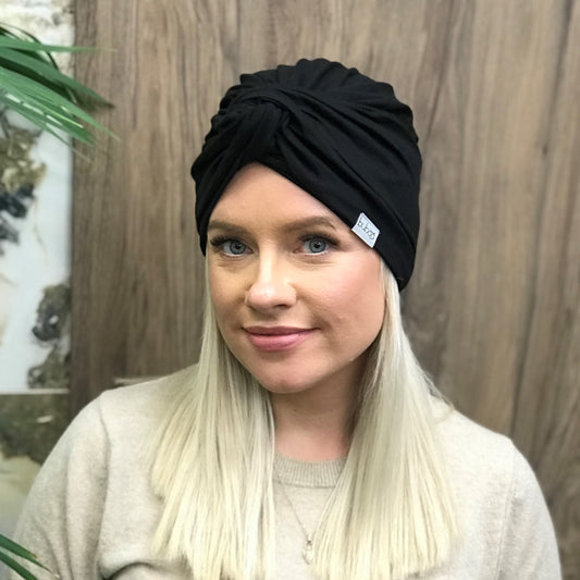 Summer thin beanie turban KNOT - Black