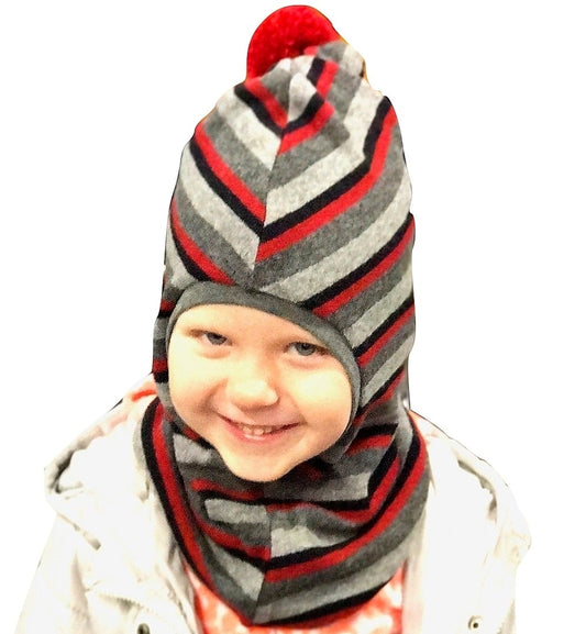 Stylish fall winter wool kids HELMET cherry