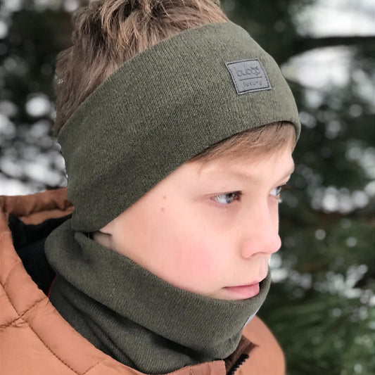 Vaikiška galvajuostė BUBOO luxury SIMPLE rudeniui  žiemai  pavasariui  Chaki