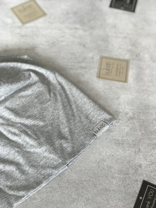 TRENDY Double-Layer Ribbed Cotton Kids Beanie – Mist | Autumn/Spring Hat – BUBOO