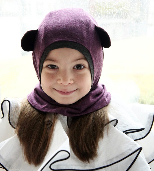 Kids spring/fall helmet BEAR eggplant