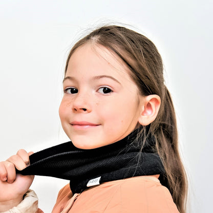 Kids snood scarf for spring  fall - Black