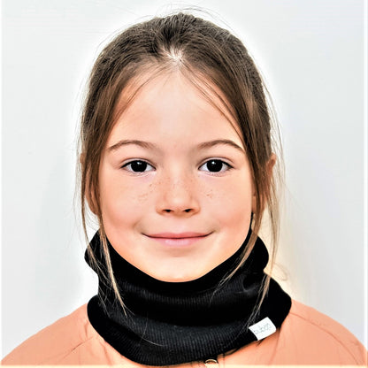 Kids snood scarf for spring  fall - Black