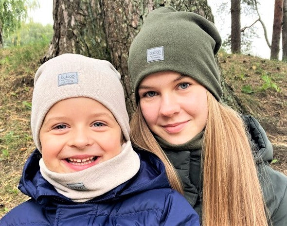 Vaikiškas šalikas - mova rudeniui  žiemai  pavasariui BUBOO luxury  latte
