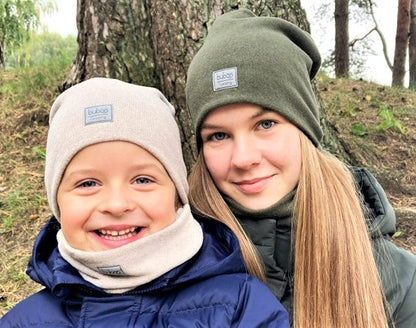 Vaikiškas šalikas - mova rudeniui  žiemai  pavasariui BUBOO luxury  latte