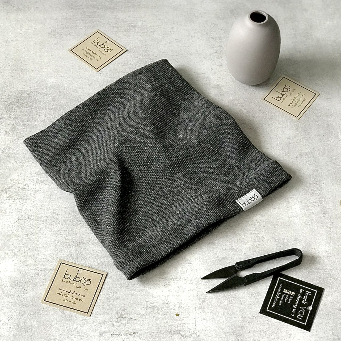 Kids snood scarf for spring  fall - Dark grey  Stump