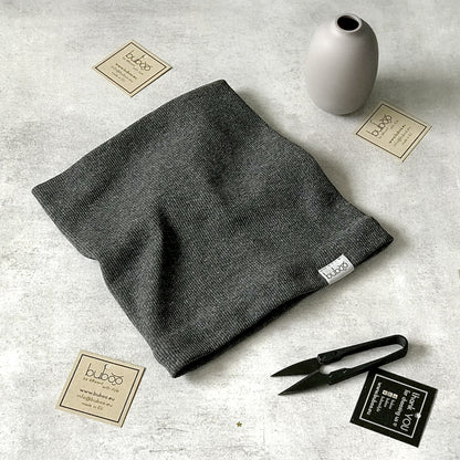 Kids snood scarf for spring  fall - Dark grey  Stump