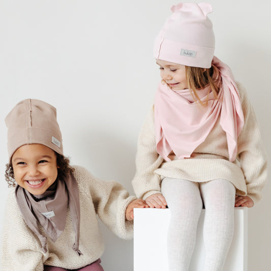 TRENDY Ribbed Cotton Kids Beanie – Cocoa | Spring/Autumn Hat – BUBOO