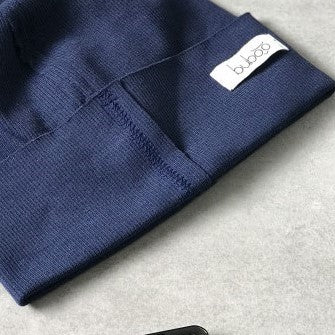TRENDY Ribbed Cotton Kids Beanie – Dark Blue | Spring/Autumn Hat – BUBOO