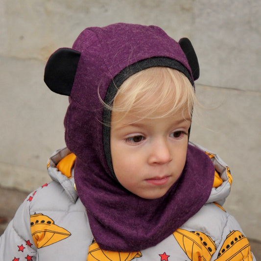 Kids spring/fall helmet BEAR eggplant