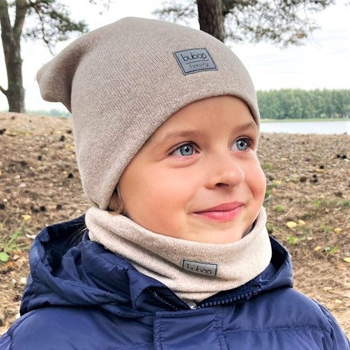 Vaikiška kepurė rudeniui žiemai pavasariui BUBOO luxury - Latte