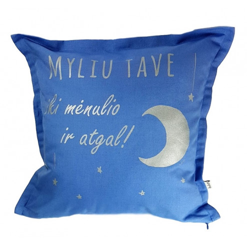 Interior pillow with print MYLIU TAVE, creamy