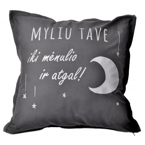 Interior pillow with print MYLIU TAVE, creamy