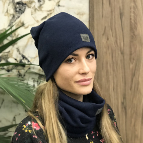 Moteriška kepurė rudeniui žiemai - Tamsiai mėlyna