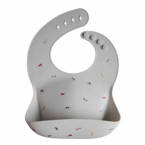Mushie Silicone Baby Bib - Black Numbers