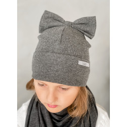 Vaikiška kepurė - ypatingai stilinga FASHIONISTA tamsiai pilka