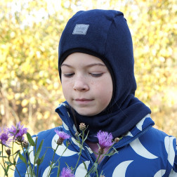 Vaikiška kepurė šalmukas pavasariui / rudeniui / žiemai BUBOO luxury, mėlyna