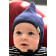Vaikiška dviguba kepurė su raišteliais rudeniui/žiemai DROP Rugiagėlė