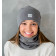 Moteriška dviguba kepurė rudeniui / žiemai / pavasariui BUBOO luxury - Tamsiai pilka