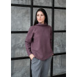 Stilingas moteriškas moheros megztinis, baklažanas