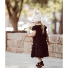 Extremely stylish girl beanie with a tulle FASHIONISTA white/golden