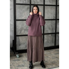 Stilingas moteriškas moheros megztinis, baklažanas