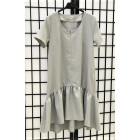 Impressive linenviscose female dress with strap LISABONA Grey