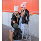 Vaikiška kepurė - ypatingai stilinga FASHIONISTA latte su įaustu auksinės spalvos siūlu