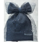 Ypatingai stilinga kepurė su tinkleliu FASHIONISTA sparkle pilkai juoda