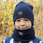 Vaikiška kepurė rudeniui žiemai pavasariui BUBOO luxury - Mėlyna
