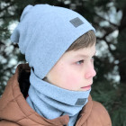 Vaikiška kepurė rudeniui žiemai pavasariui BUBOO luxury - Pilka