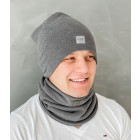 Stylish man snood scarf for spring fall or winter - Dark grey