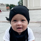 Kids thin stretchy cotton beanie UPSIDEDOWN - charcoal, black