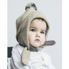 POMPOM winter double layered wool beanie sand