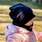 Vaikiškas 2-7m (BUBOO luxury) kepurės ir movos KOMPLEKTAS dėžutėje juodas