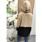 Moteriškas stilingas laisvalaikio džemperis BUBOO active TEDDY, smėlis/juoda