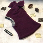 Stilingas patogus rudeninis žieminis moheros vilnos vaikiškas šalmukas FASHIONISTA violetinis