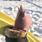 Stilingas patogus HELMET rudeninis žieminis moheros vaikiškas šalmukas su karūna Pelenų Rožė