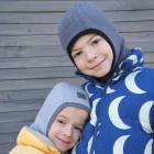 Vaikiška kepurė šalmukas pavasariui / rudeniui BUBOO luxury, tamsiai pilka