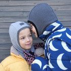 Vaikiška kepurė šalmukas pavasariui / rudeniui BUBOO luxury, pilka