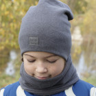 Vaikiška kepurė rudeniui žiemai pavasariui iš BUBOO luxury kolekcijos - Tamsiai pilka 