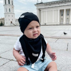 Kids thin stretchy cotton beanie UPSIDEDOWN - charcoal, black