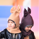 Stylish fall winter mohera wool kids helmet FASHIONISTA eggplant