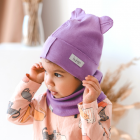 Vienguba vaikiška kepurė vasarai, pavasariui, šiltam rudeniui BEAR violetinė
