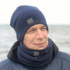 Vyriška kepurė rudeniui žiemai - Tamsiai mėlyna