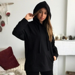 Moteriškas stilingas laisvalaikio džemperis BUBOO active, juoda
